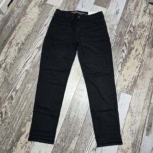 American Eagle Outfitters Women's Black Tomgirl Super Stretch Long Jeans Sz 8 NE
